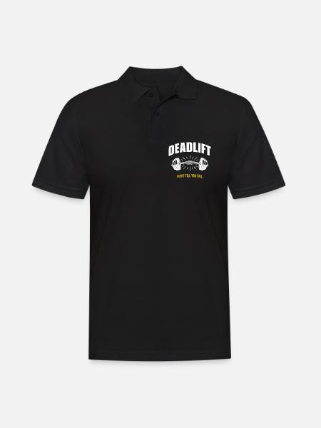 Entraînement de force en soulevé de terre Motivation en salle de sport - Polo Homme - noir