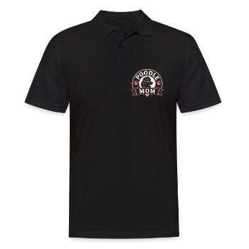 Pudel-Mama Logo Print - Männer Poloshirt - Schwarz - Vorne - Kai (181cm)