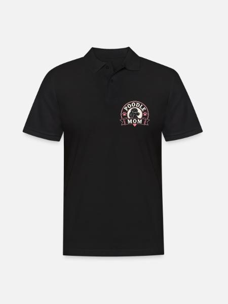 Poodle Mom Logo Print - Men's Polo Shirt - black