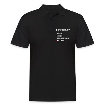 Difficulty: Easy Hard My Life – Gamer Edition - Men's Polo Shirt - black - Front - Kai (181cm)