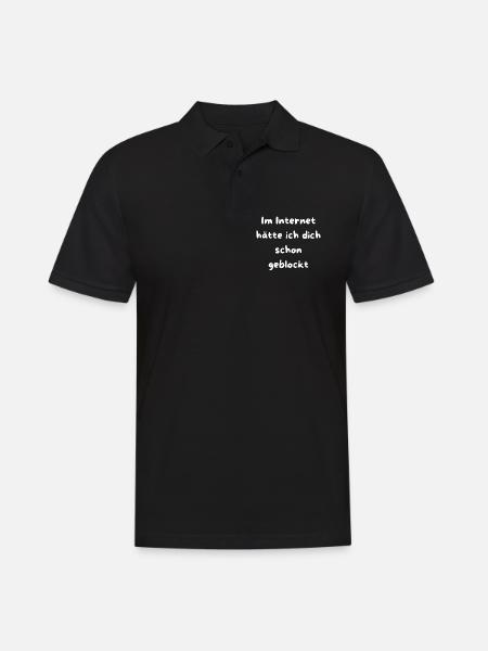 Schon geblockt Netz Meme Text - Männer Poloshirt - Schwarz