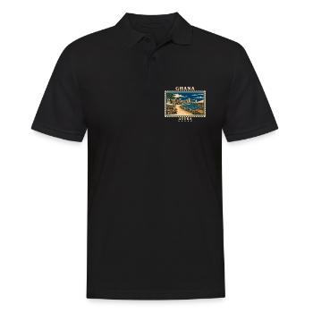 Marque de voyage vintage Ghana Accra - Polo Homme - noir - Devant - Kai (181cm)