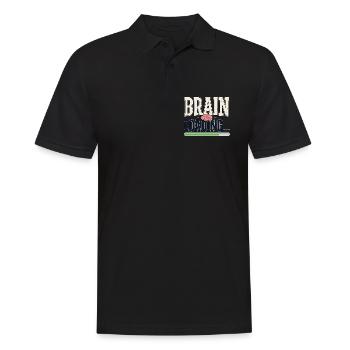 Student Humor – Brain Loading - Men's Polo Shirt - black - Front - Kai (181cm)