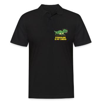 Dinosaur hates cardio training - Men's Polo Shirt - black - Front - Kai (181cm)