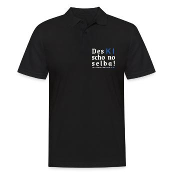 Des KI schon no selba! 100% natürliche Intelligenz - Männer Poloshirt - Schwarz - Vorne - Kai (181cm)