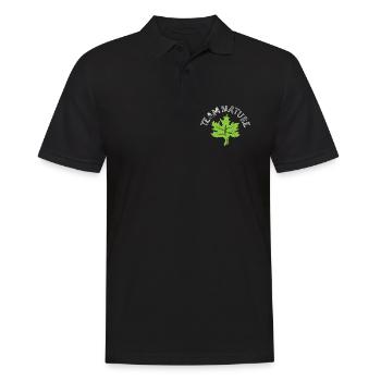 team nature Leaf Green Symbol Logo icon Forest Tree - Men's Polo Shirt - black - Front - Kai (181cm)