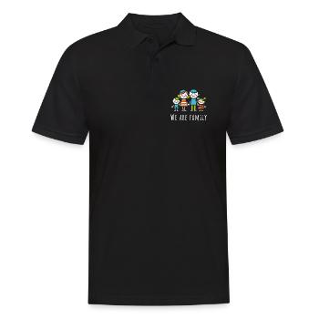 Nous sommes Famille Père Mère Enfants Amour, Fête des Mères - Polo Homme - noir - Devant - Kai (181cm)
