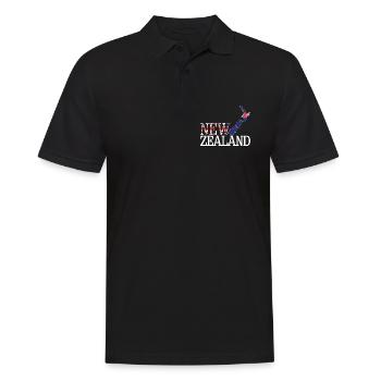 Carte terrestre de la Nouvelle-Zélande - Polo Homme - noir - Devant - Kai (181cm)