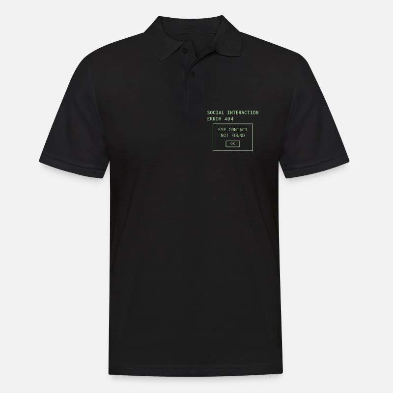 Fehler 404 bei sozialen Interaktionen - Männer Poloshirt - Schwarz