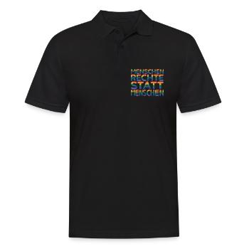 Menschenrechte Statement für Demokratie Fans - Männer Poloshirt - Schwarz - Vorne - Kai (181cm)