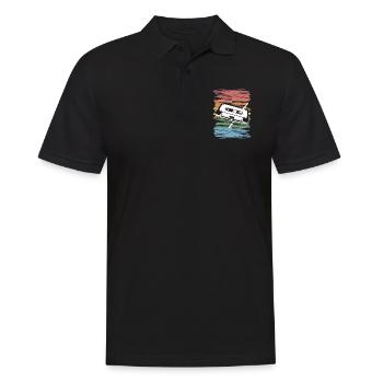 Vintage retro cassette tape pen graphic original - Men's Polo Shirt - black - Front - Kai (181cm)