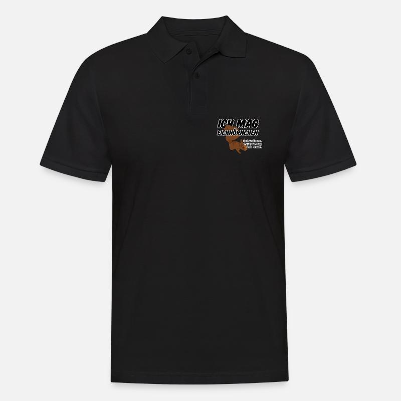 Eichhörnchen Vulkan Quiz Jäger lustig Spruch - Männer Poloshirt - Schwarz