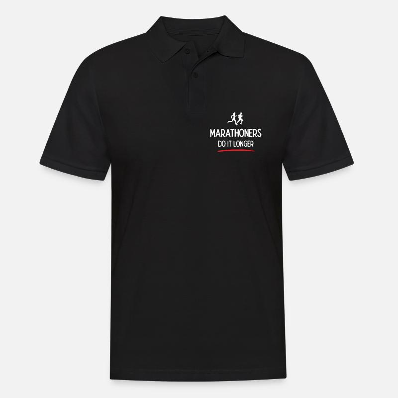 Marathonläufer machen es länger - Männer Poloshirt - Schwarz