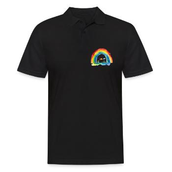 Regenbogen - Männer Poloshirt - Schwarz - Vorne - Kai (181cm)