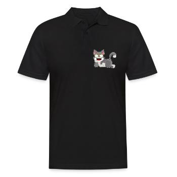 Cat Sunglasses - Men's Polo Shirt - black - Front - Kai (181cm)