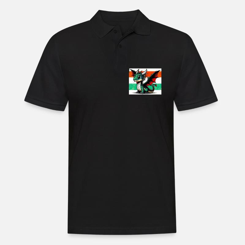 Drache - Männer Poloshirt - Schwarz