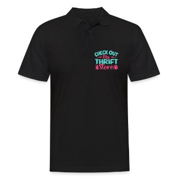 Thrift Shopper Check Out My Thrift Store Thrift - Men's Polo Shirt - black - Front - Kai (181cm)