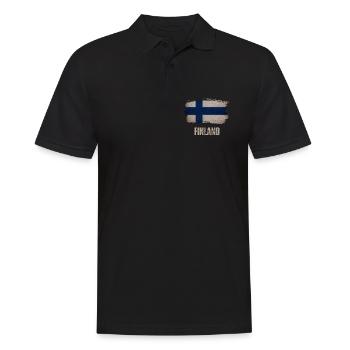 Finlande vintage, drapeau finlandais - Polo Homme - noir - Devant - Kai (181cm)
