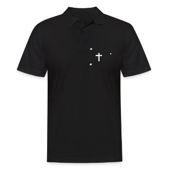 Croix céleste avec étoiles - Polo Homme - noir - Devant - Kai (181cm)