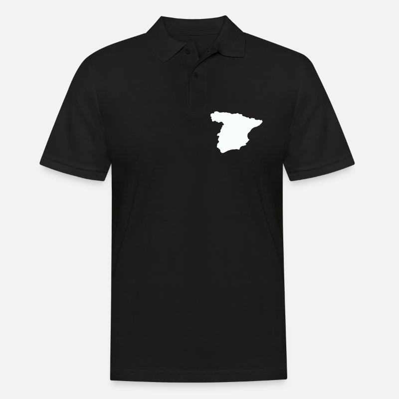 Spanienkarten Silhouettedesign - Männer Poloshirt - Schwarz