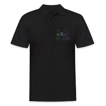 Drumset Sticks Schlagzeuger Schlagzeug Drummer - Männer Poloshirt - Schwarz - Vorne - Kai (181cm)