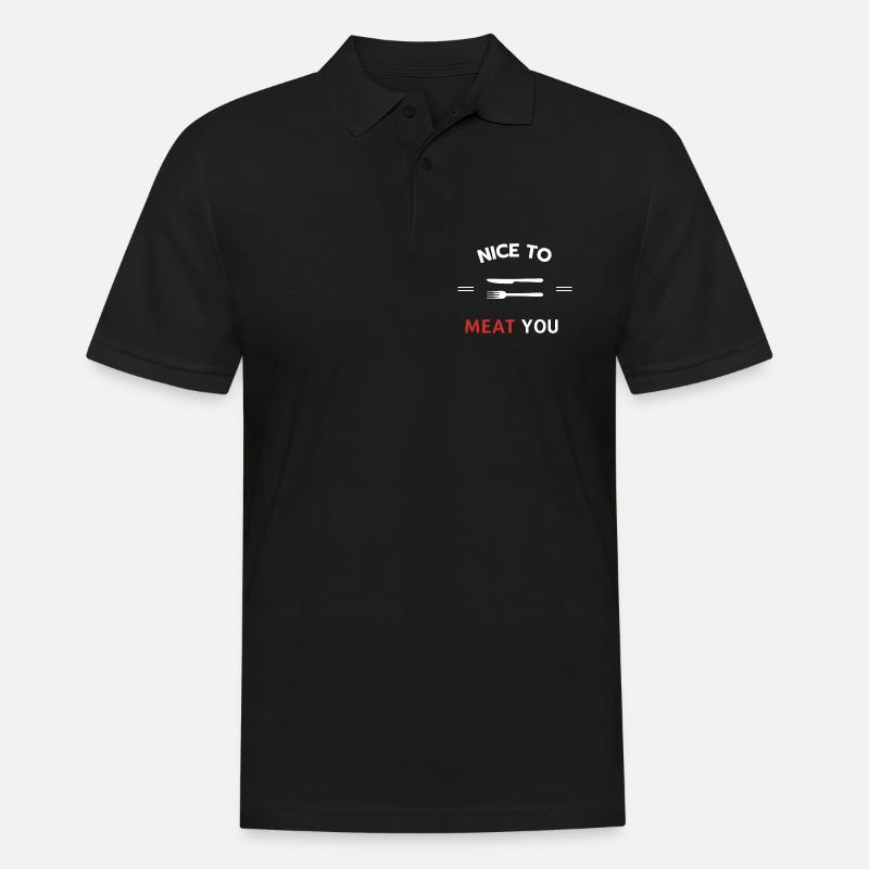 Schön, dich zu fleischen - Männer Poloshirt - Schwarz