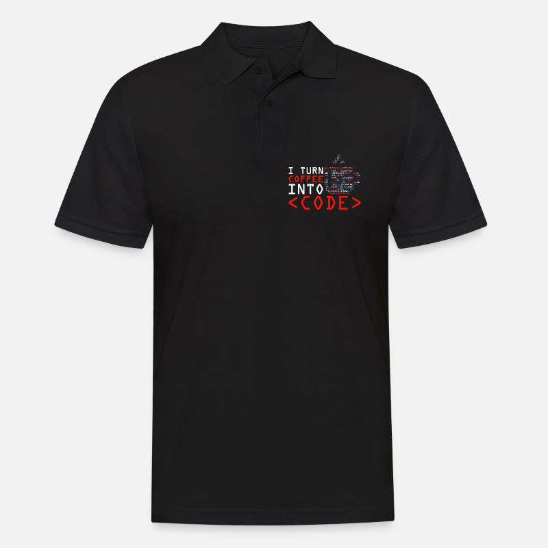 Programmers generate code from coffee - Men's Polo Shirt - black