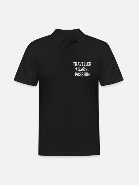 Reiseleidenschaft Bergwandern - Traveller Passion - Männer Poloshirt - Schwarz
