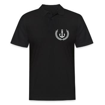 Ancre dans la couronne de laurier - Polo Homme - noir - Devant - Kai (181cm)