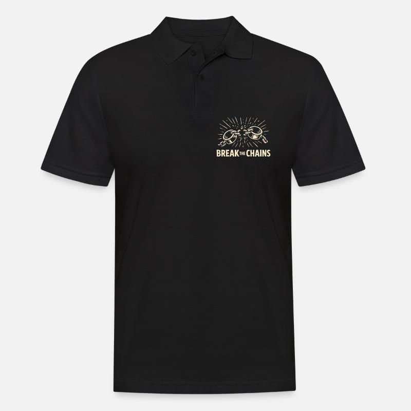Break The Chains Motivation - Männer Poloshirt - Schwarz