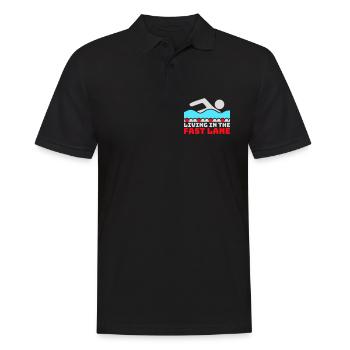 Life In The Fast Lane Float Funny Pool Saying - Men's Polo Shirt - black - Front - Kai (181cm)