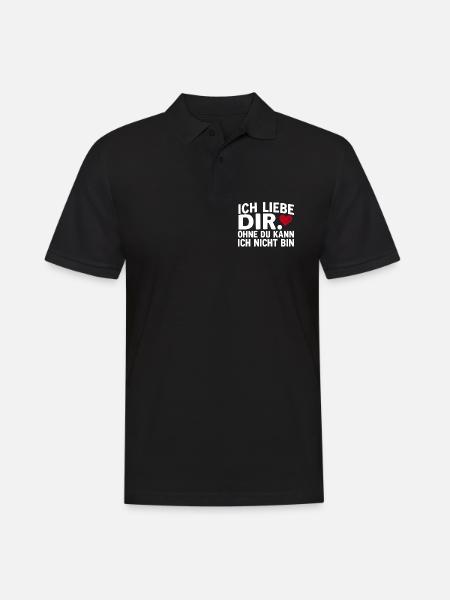Liebe lustiger Spruch Ich liebe Dir - Männer Poloshirt - Schwarz
