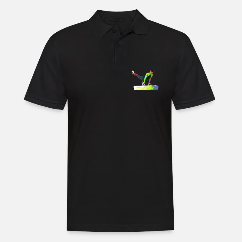 Pauschenpferd Turner - Männer Poloshirt - Schwarz