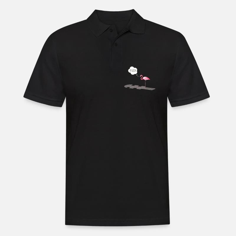 Flamingo mit einem Problem - Männer Poloshirt - Schwarz