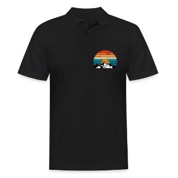 Silhouette rétro Sunset Peak - Polo Homme - noir - Devant - Kai (181cm)