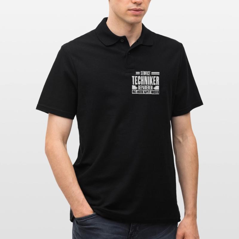 Service Technician Support Solution Slogan Service Men's Polo Shirt