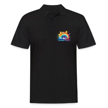 Dein Regenbogen - Männer Poloshirt - Schwarz - Vorne - Kai (181cm)