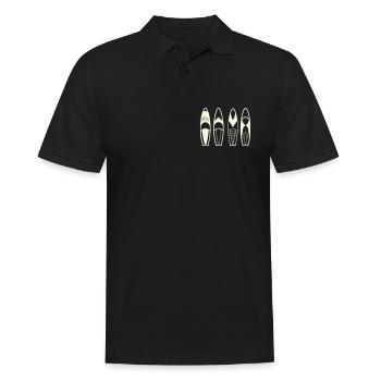Minimalistische abstrakte Surfbretter - Männer Poloshirt - Schwarz - Vorne - Kai (181cm)