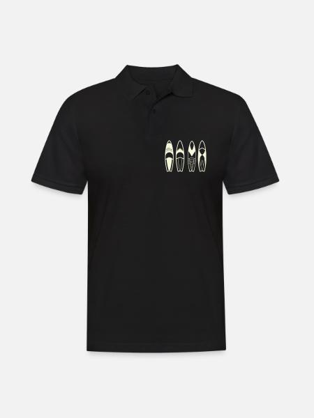 Minimalistische abstrakte Surfbretter - Männer Poloshirt - Schwarz