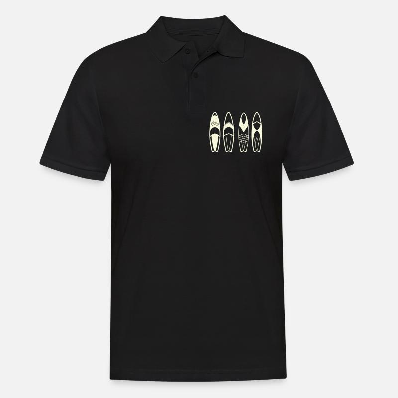Minimalistische abstrakte Surfbretter - Männer Poloshirt - Schwarz