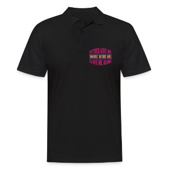 Give me more wine or leave - Männer Poloshirt - Schwarz - Vorne - Kai (181cm)