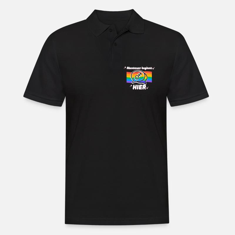 Abenteuer beginnt hier Pride Symbol - Männer Poloshirt - Schwarz