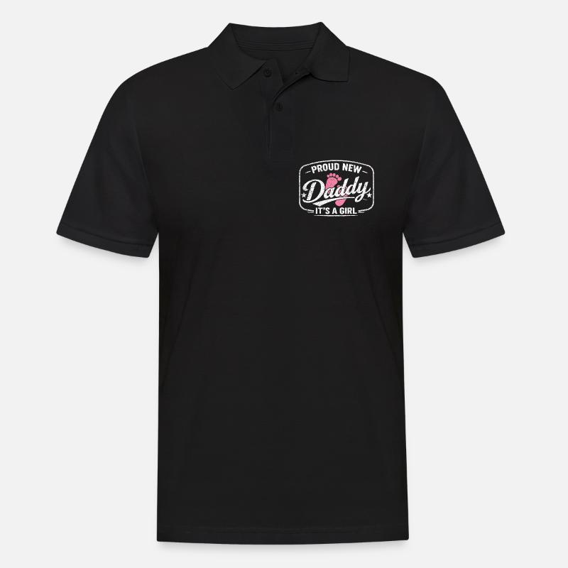 Werdender Papa & Vater, Geburt Tochter Mädchen - Männer Poloshirt - Schwarz