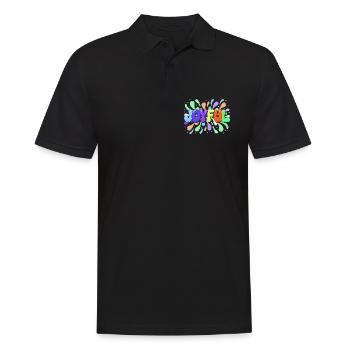 Joyeuse Typo éclaboussée multicolore - Polo Homme - noir - Devant - Kai (181cm)