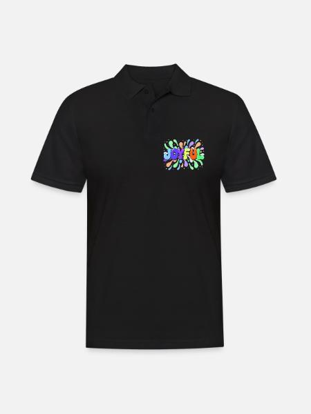 Glücklicher mehrfarbiger Tippfehler - Männer Poloshirt - Schwarz