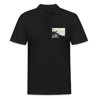 Stone Hill with Cross - Men's Polo Shirt - black - Front - Kai (181cm)