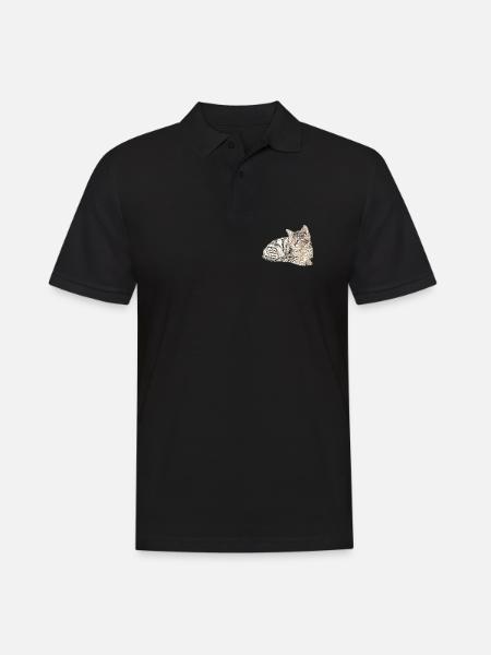 Süsse katze - Männer Poloshirt - Schwarz