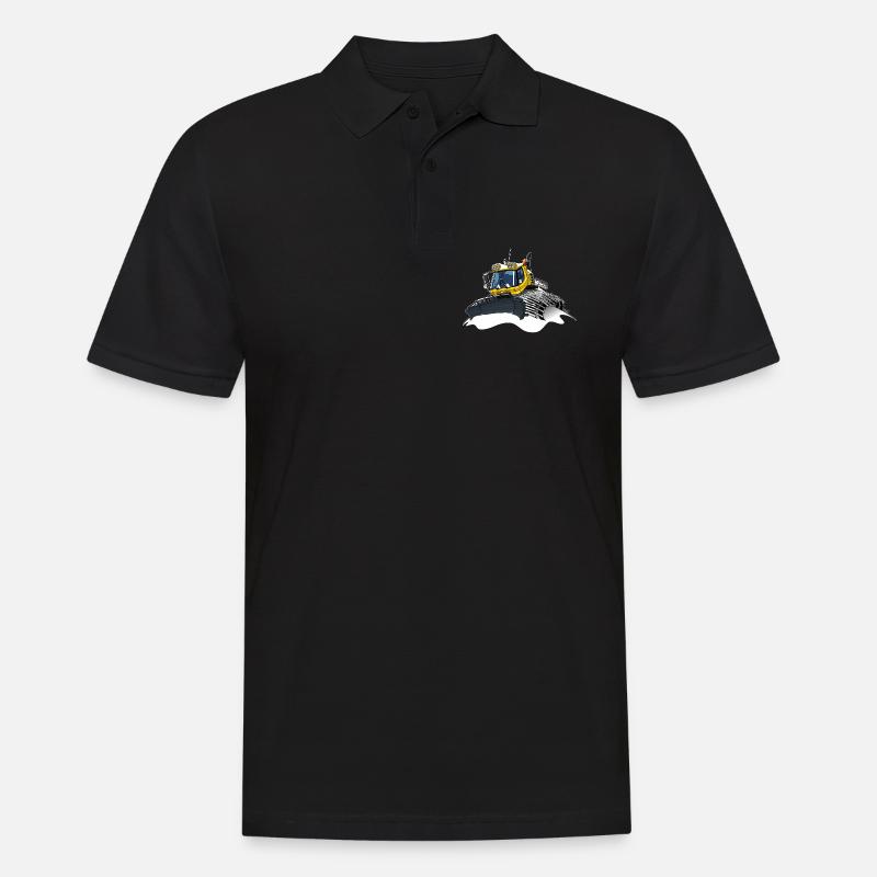 gelber Schneeschaufelschnee - Männer Poloshirt - Schwarz