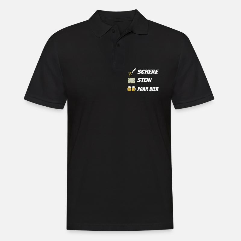 Schere , Stein, Paar Bier - Männer Poloshirt - Schwarz