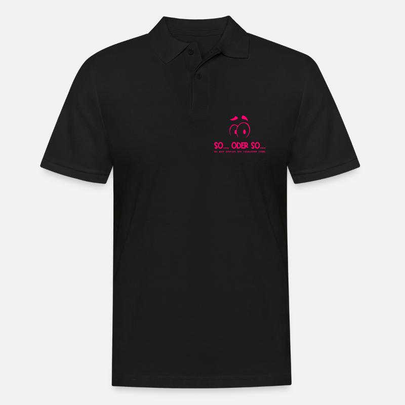 So...Oder So: Hässlicher Vogel - Neonpink - Männer Poloshirt - Schwarz